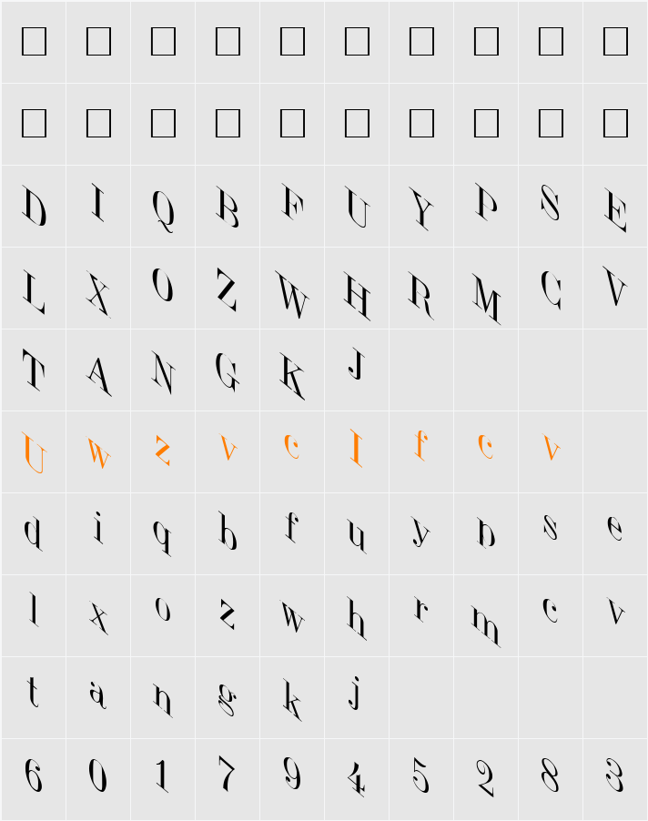 JENKIN Character Map