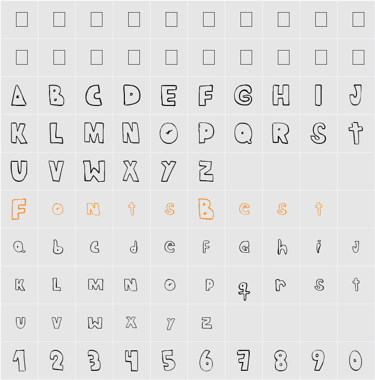 CRAZY RAS Character Map