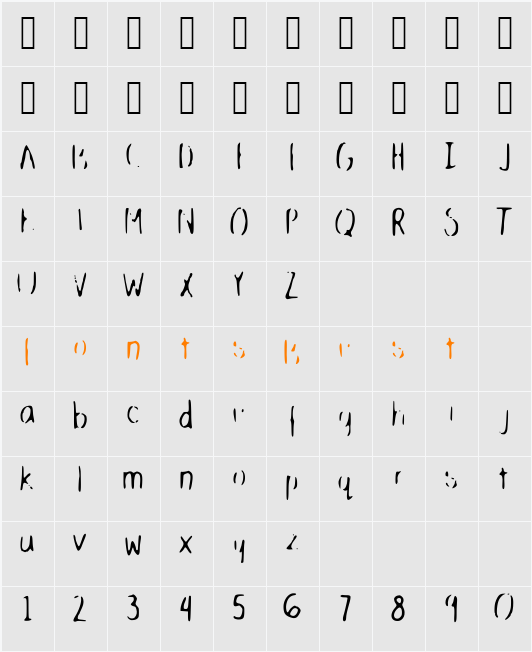 Cracked Character Map