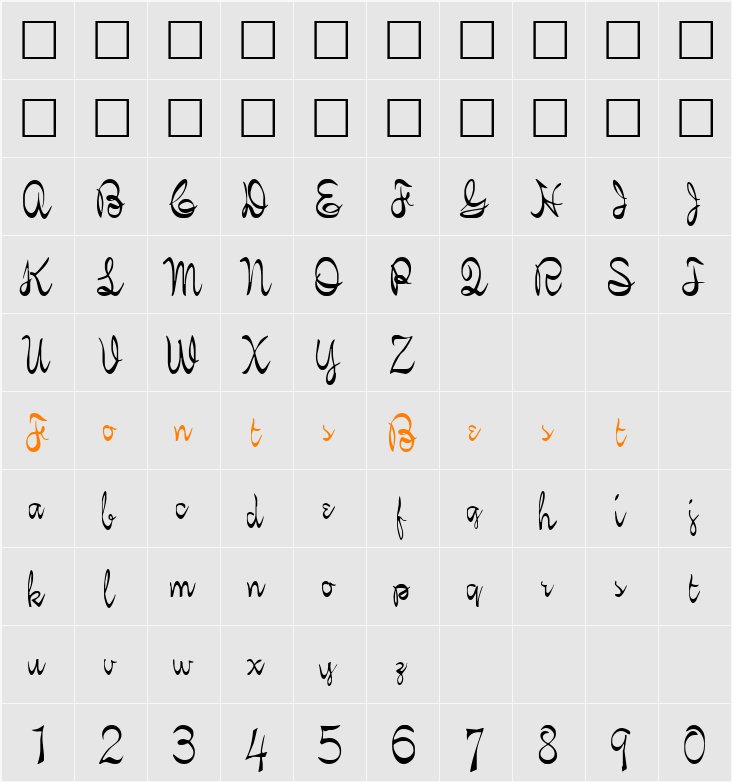 FZ SCRIPT 21 Character Map