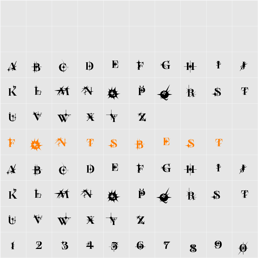 CHETKIY TYPEFACE REGULAR Character Map