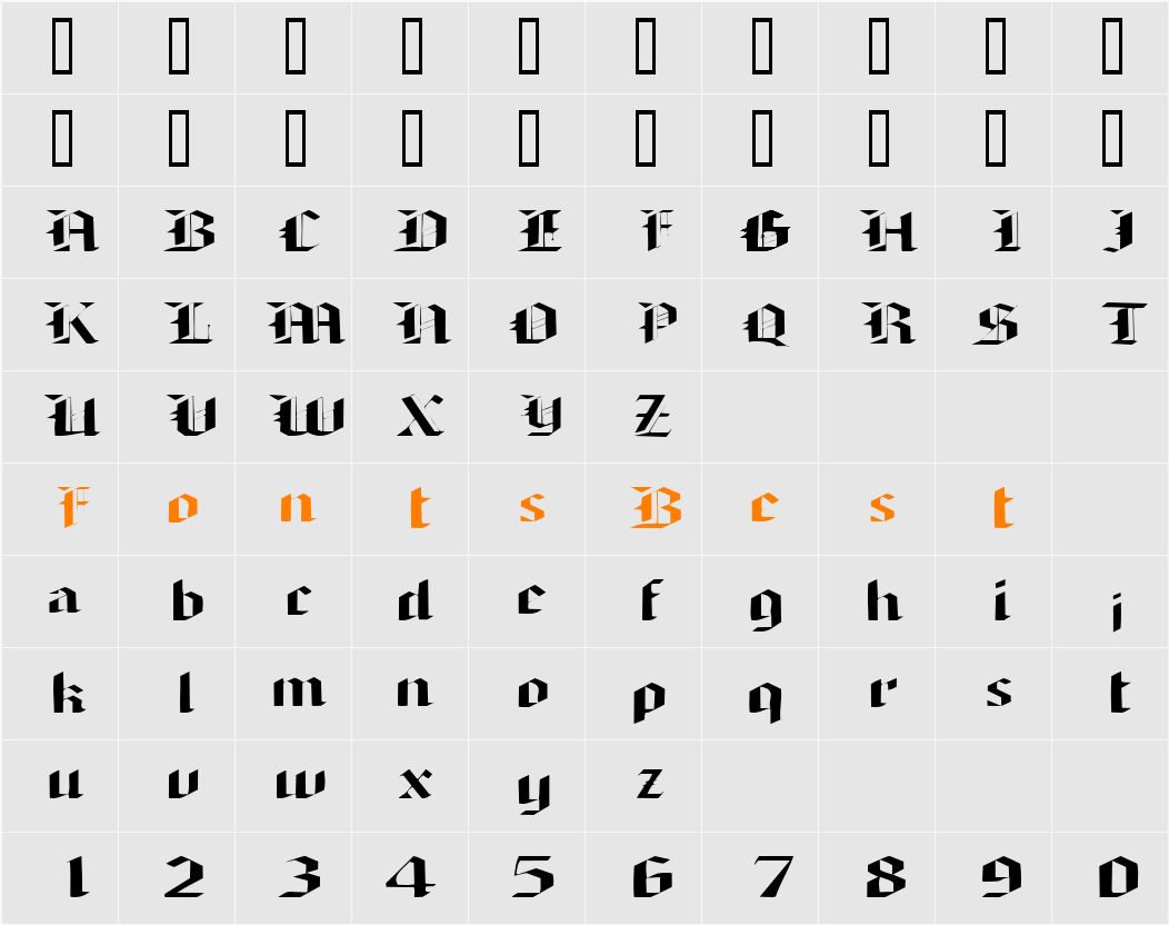 ArmedaExpandedSSK Character Map