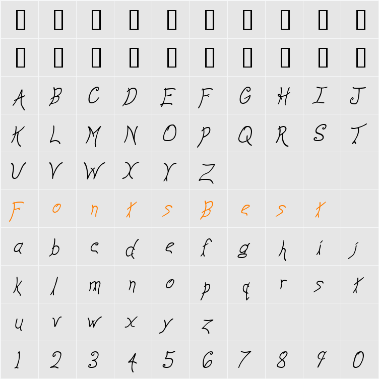 Anyway Character Map