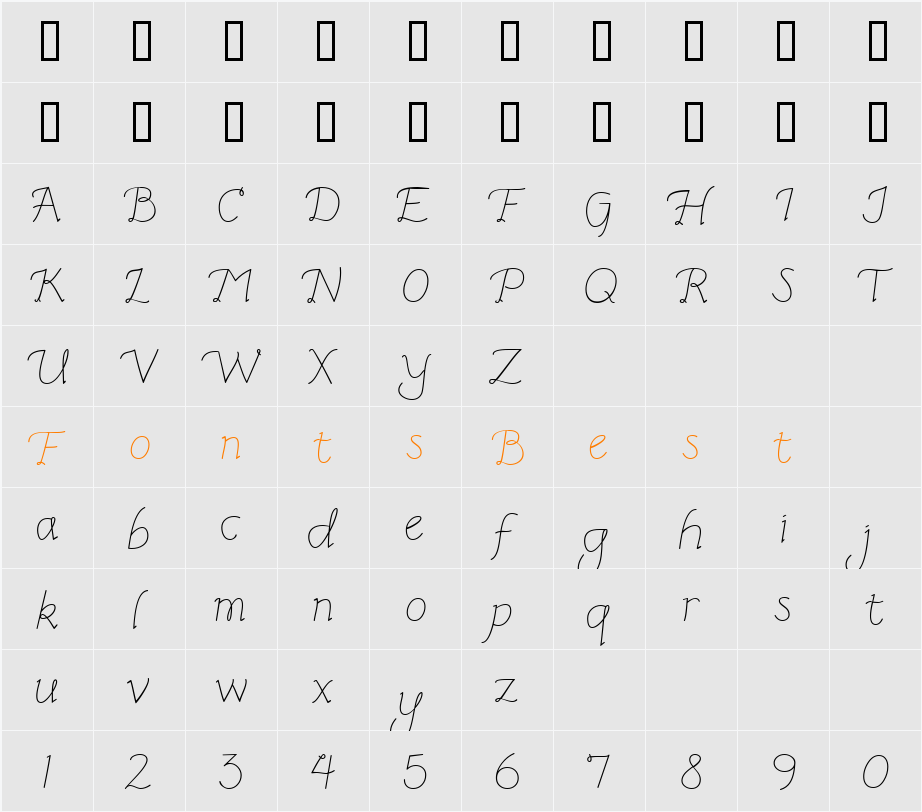 CK Italic Character Map