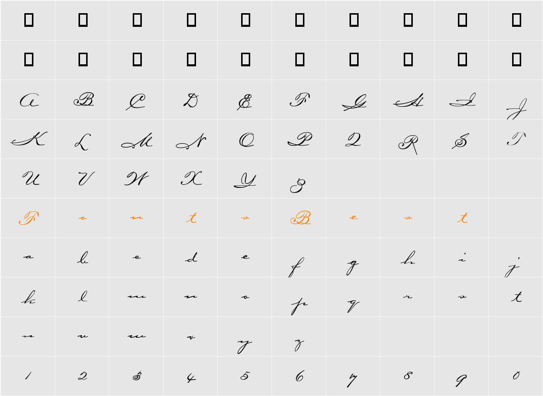 Carpenter ICG Character Map