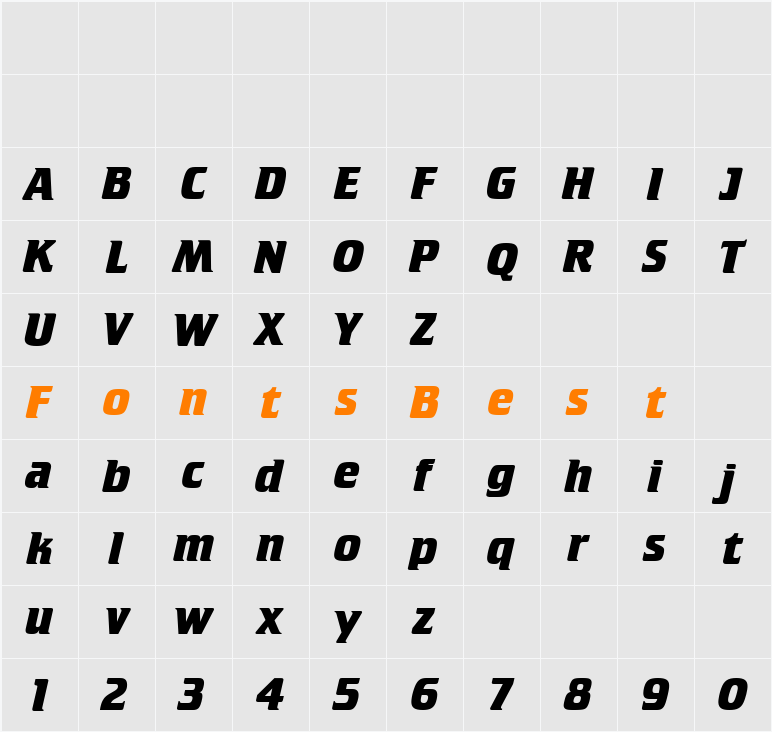 Crillee Bold Italic Character Map