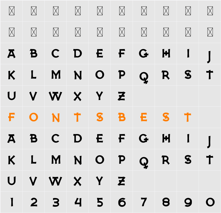 Celtes SP Character Map