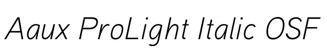 Aaux ProLight Italic OSF Font Image