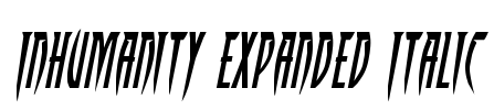 Inhumanity Expanded Italic Font Image