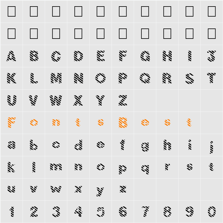 FZ JAZZY 36 STRIPED Character Map