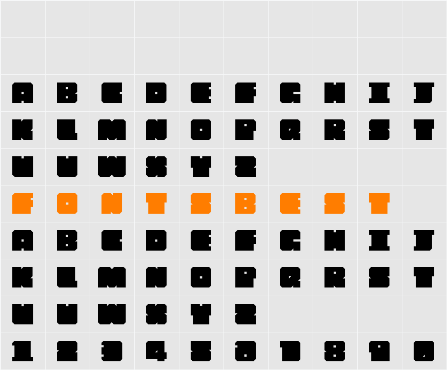 Chipblocked Character Map