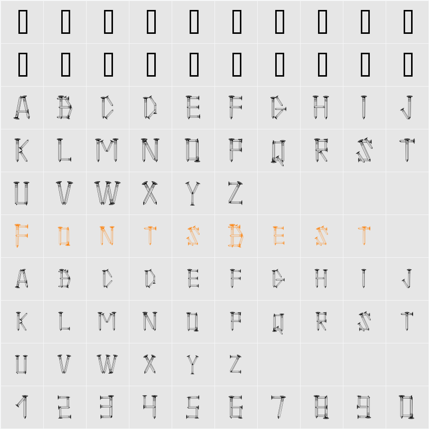 AlphaNails Character Map