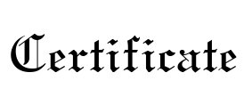 Certificate Font Image