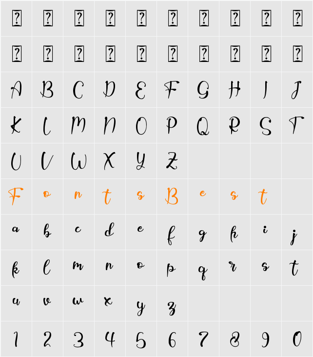 Jaggielka - Personal Use Character Map