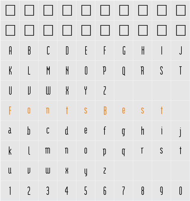 Modula Character Map