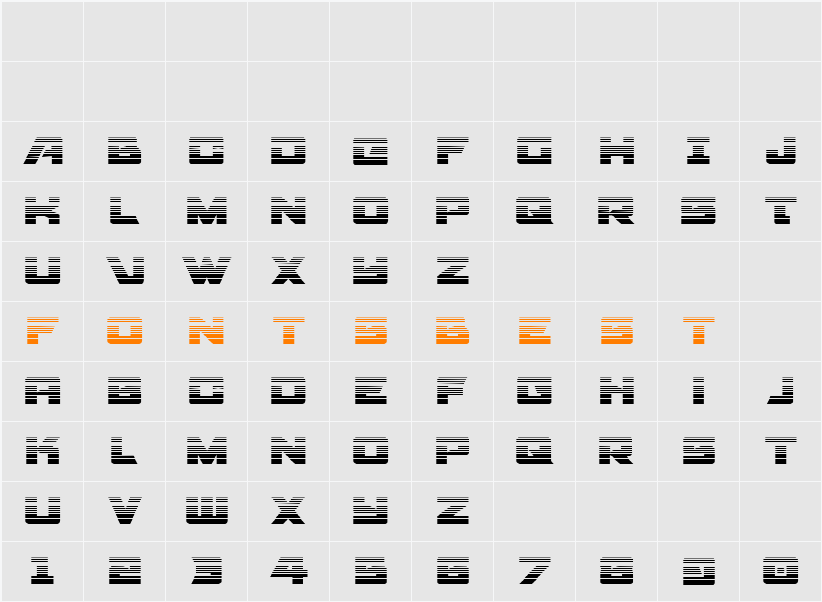 Aircruiser Gradient Character Map