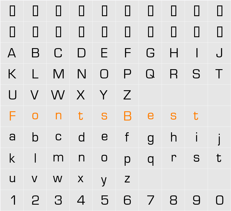 MicroSquare Character Map