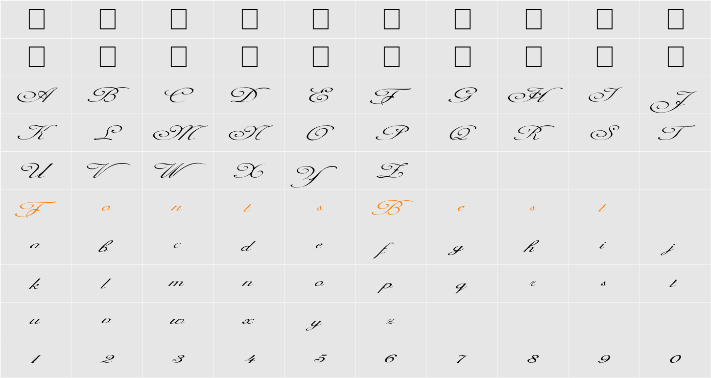 FZ SCRIPT 1 EX Character Map