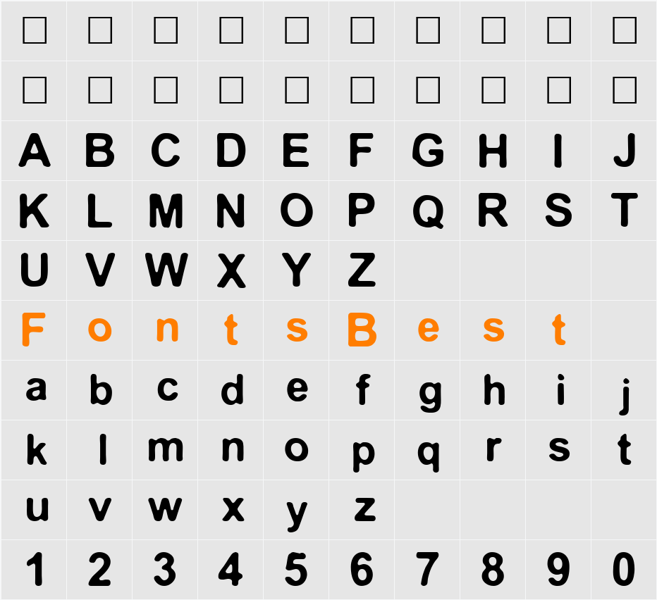 Medianburner Character Map