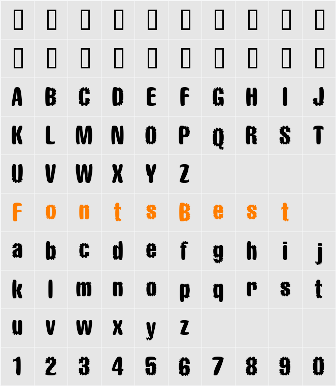 CMBloat Character Map