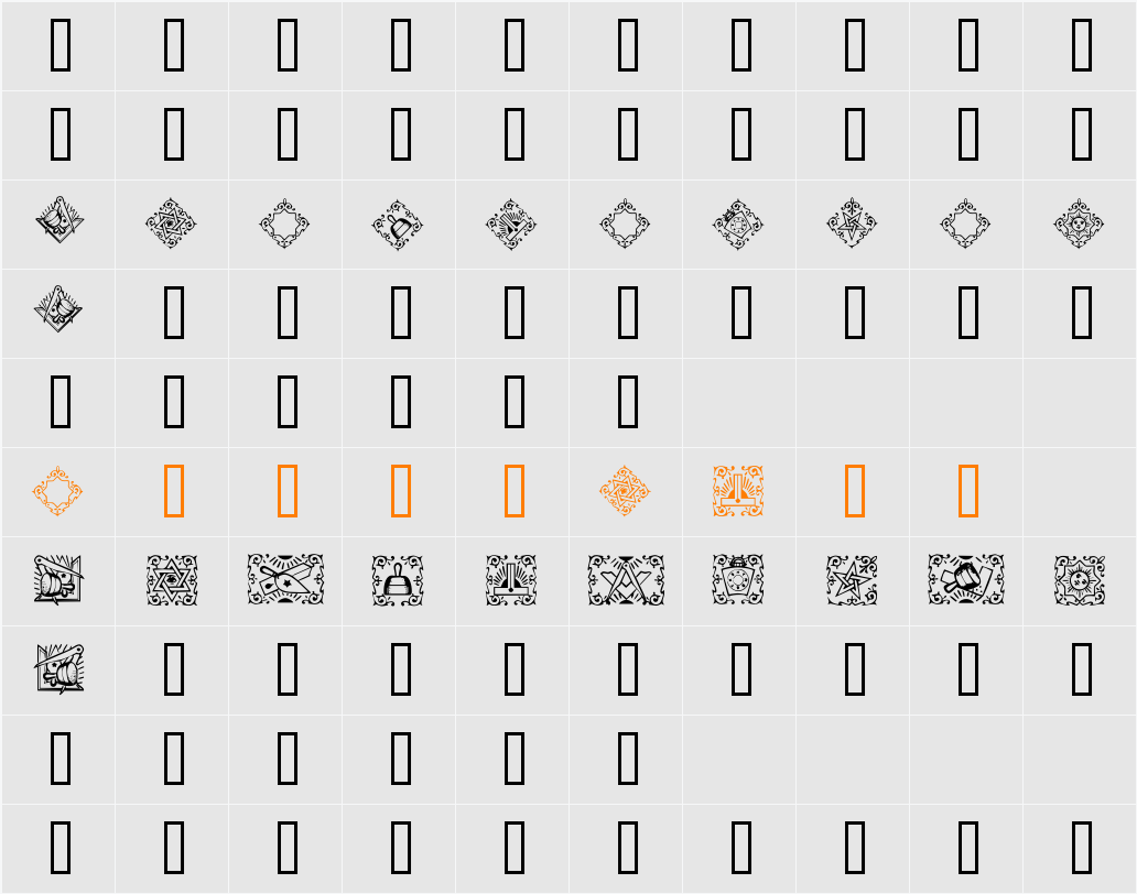 Masonic Character Map