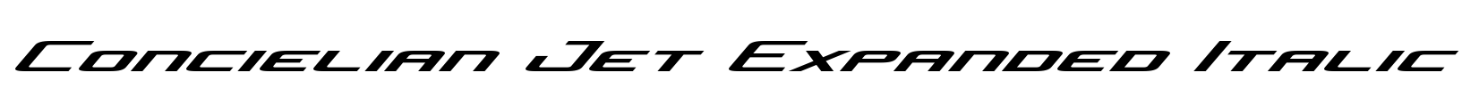 Concielian Jet Expanded Italic Font Image