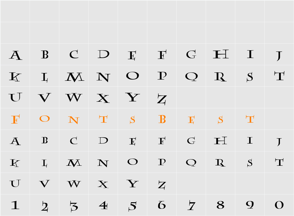 Ablefont Character Map