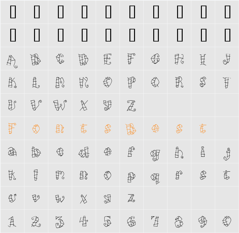 CK Stitches Character Map