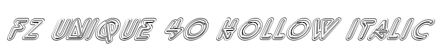 FZ UNIQUE 40 HOLLOW ITALIC Font Image