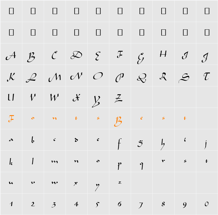 FZ SCRIPT 4 Character Map