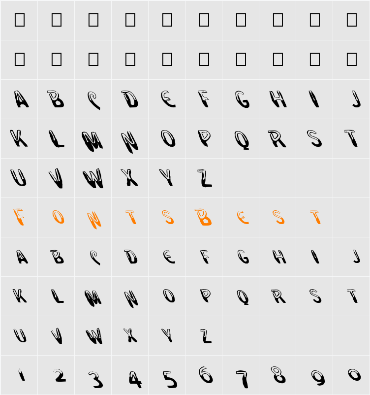 FZ UNIQUE 4 MANGLED LEFTY Character Map