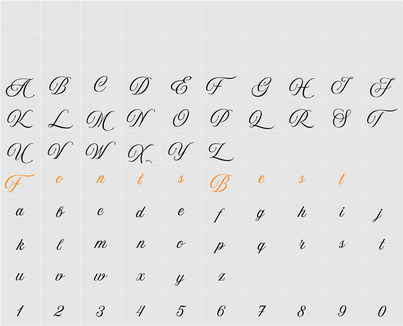 Aurora Character Map