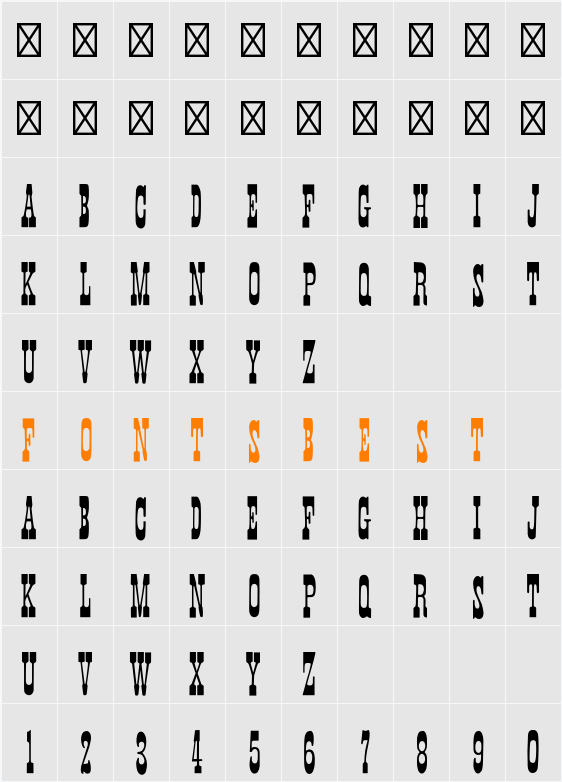 Faroest Character Map