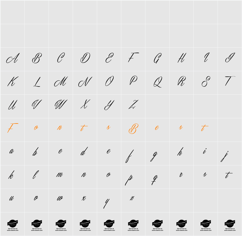 Masterics Personal Use Character Map