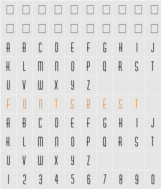 Astute Caps Character Map