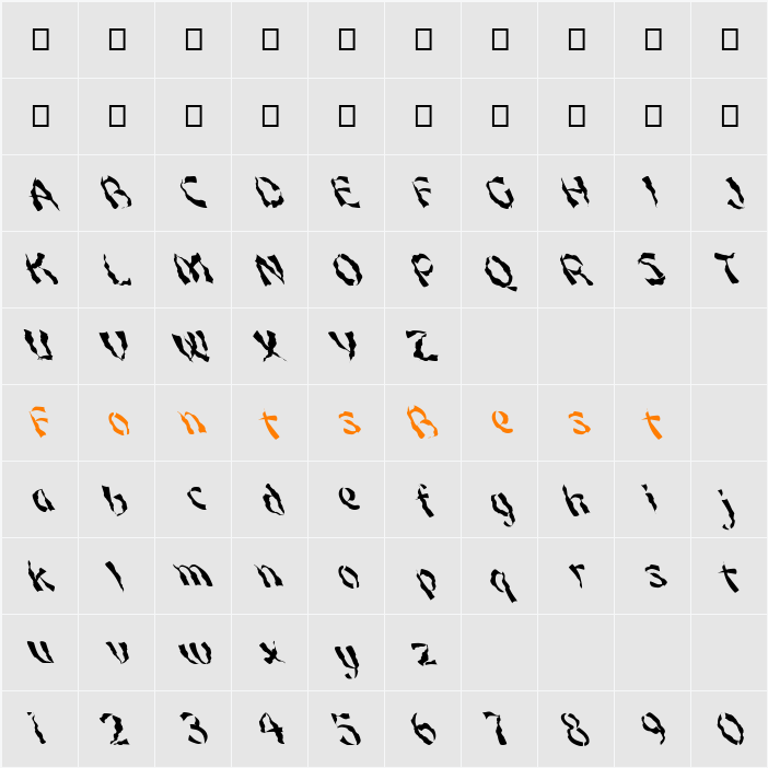 FZ UNIQUE 22 WAVEY LEFTY Character Map