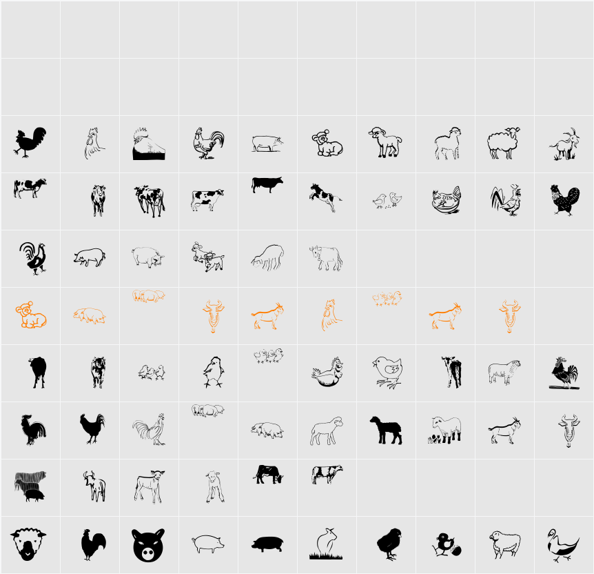 FarmAnimals Character Map