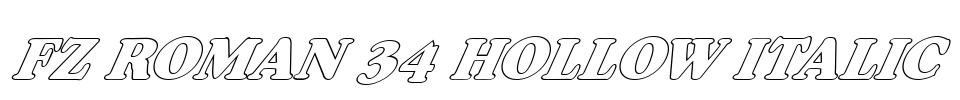 FZ ROMAN 34 HOLLOW ITALIC Font Image