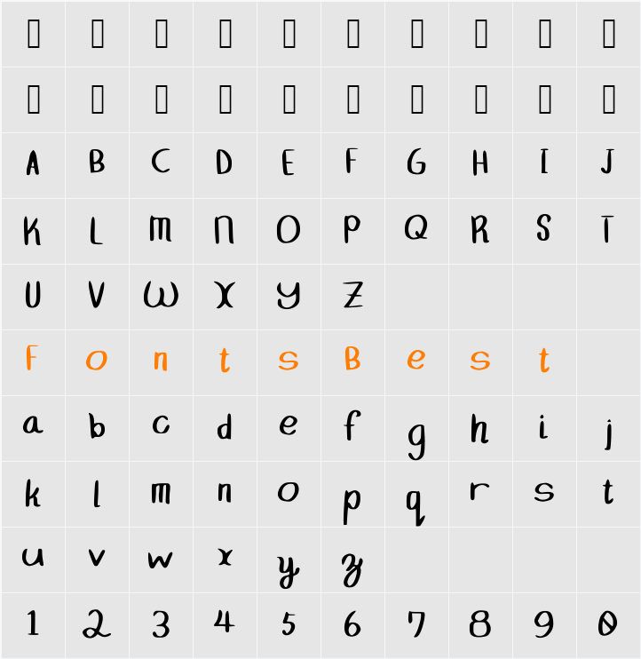 bbuddura Character Map