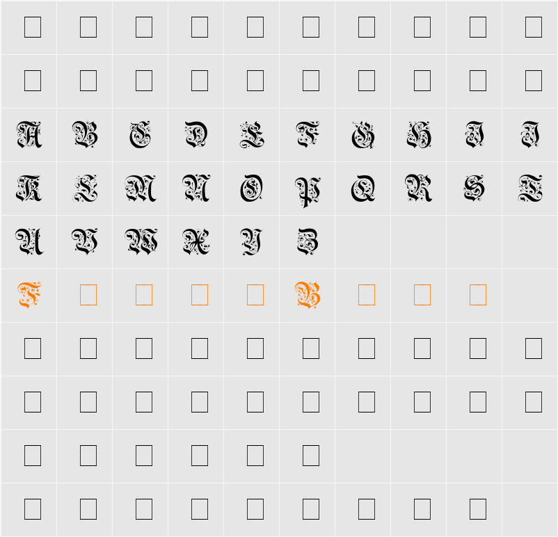 Aeterna Caps SSi Character Map