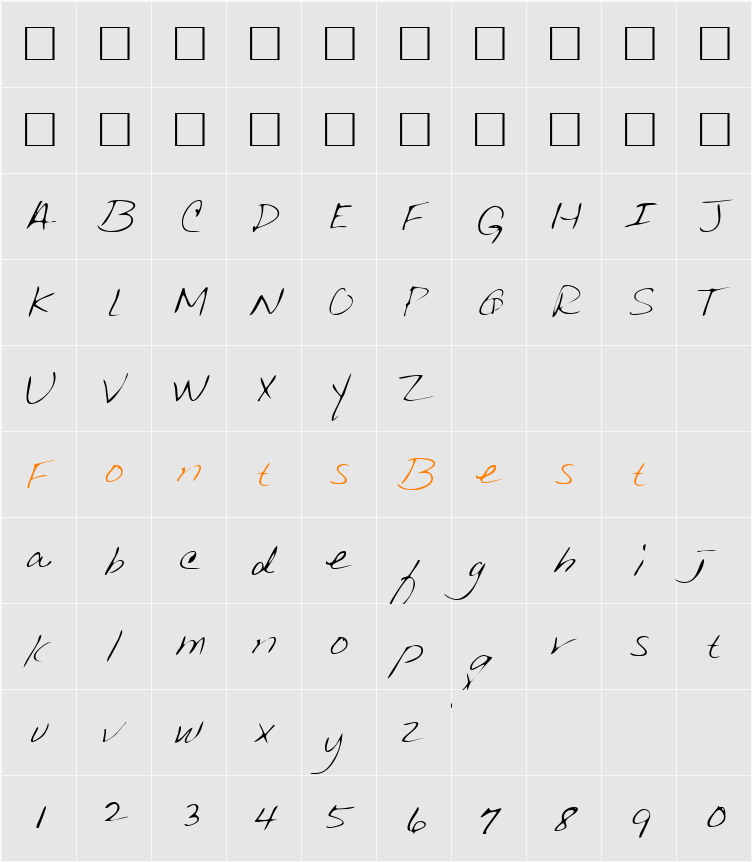 AnniesHand Character Map