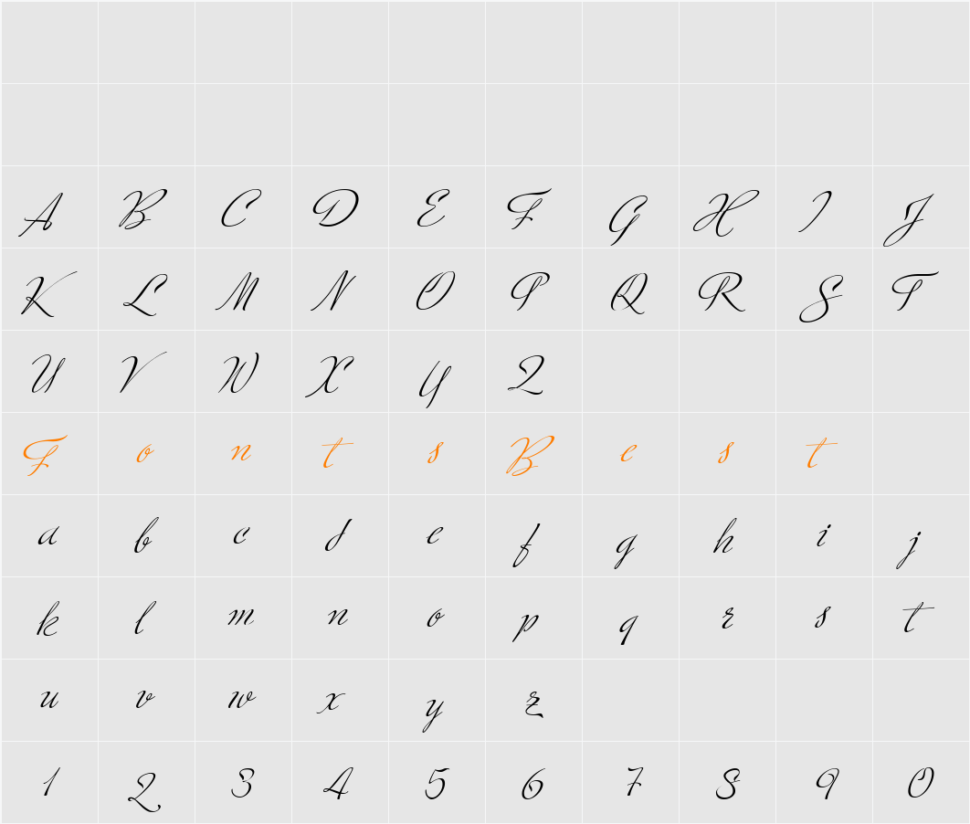 Ministry Script Character Map