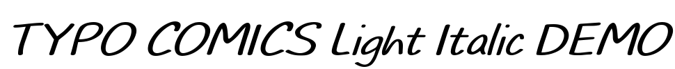 TYPO COMICS Light Italic DEMO Font Image