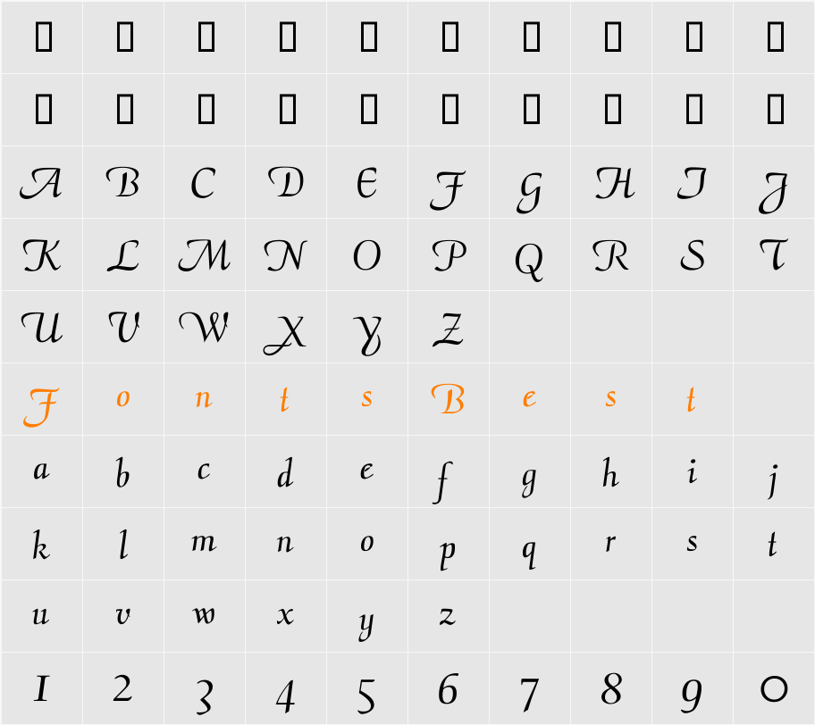 Calliope Character Map