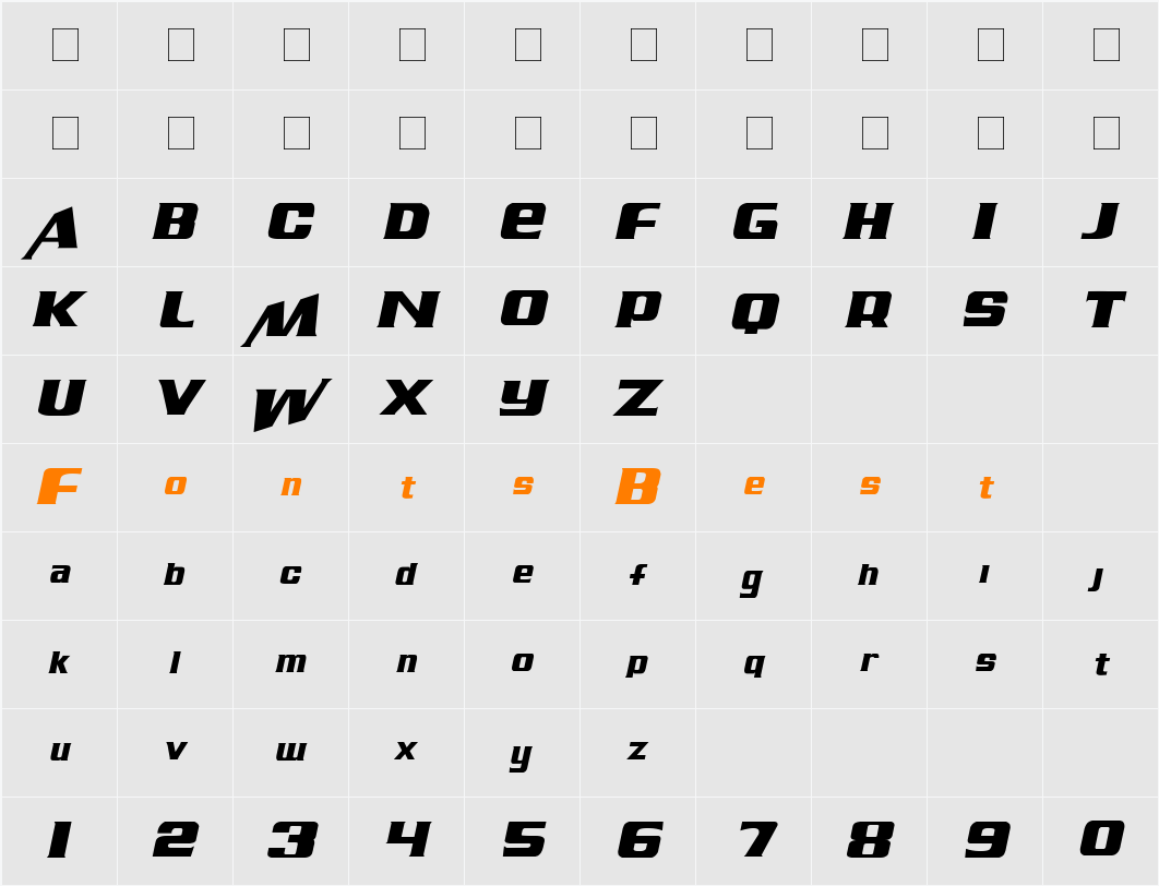 Air Millhouse  Italic Character Map