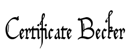 Certificate Becker Font Image