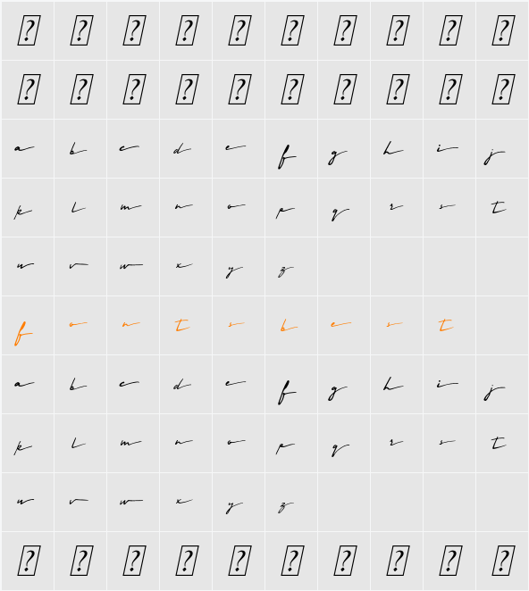 Midnight cali Character Map