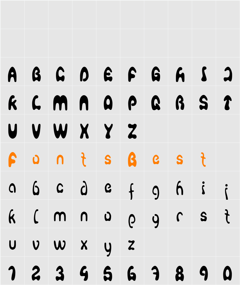 Agafont Character Map