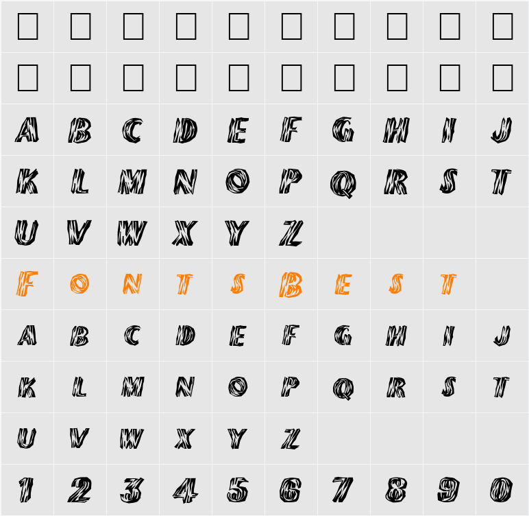 FZ WACKY 24 Character Map