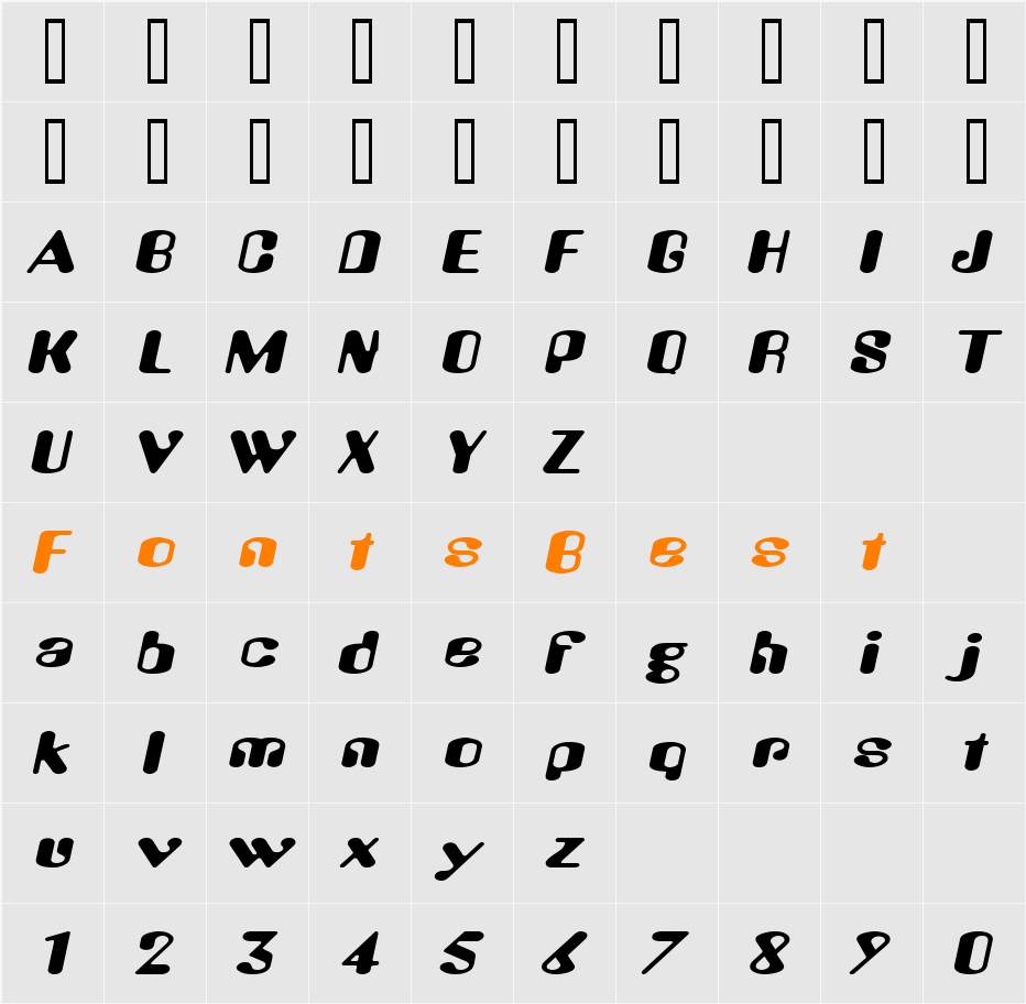 Amos Extended Character Map